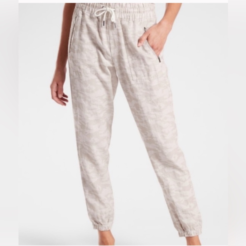 ATHLETA CABO TIDE camouflage linen jogger pants
